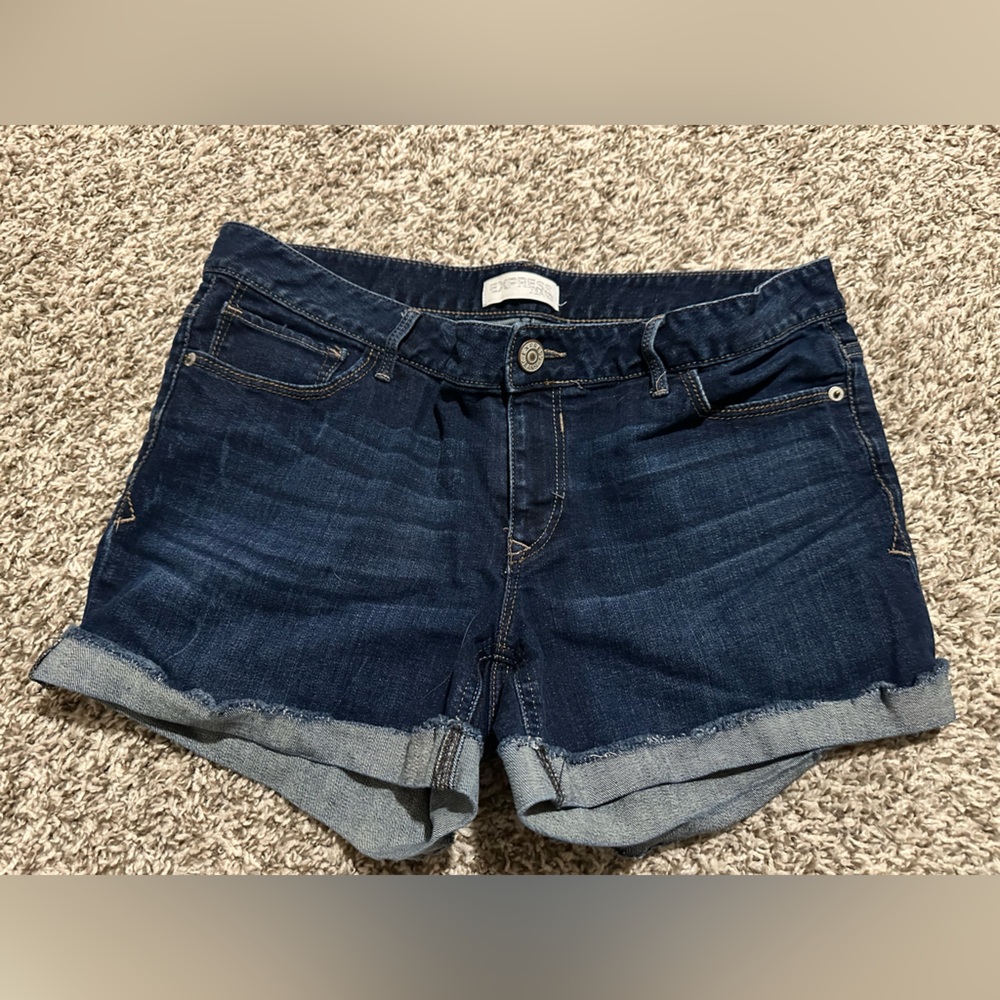 Express Dark Blue Jean Shorts